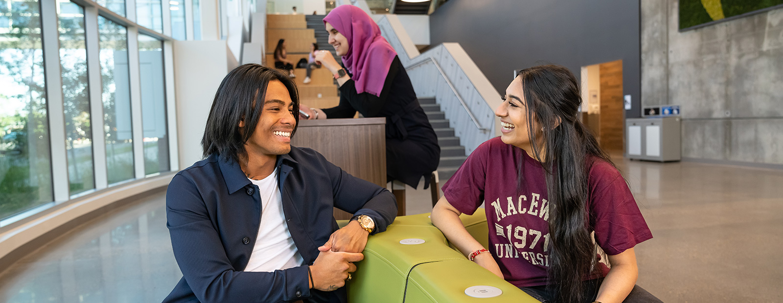 Students talking in SAMU building