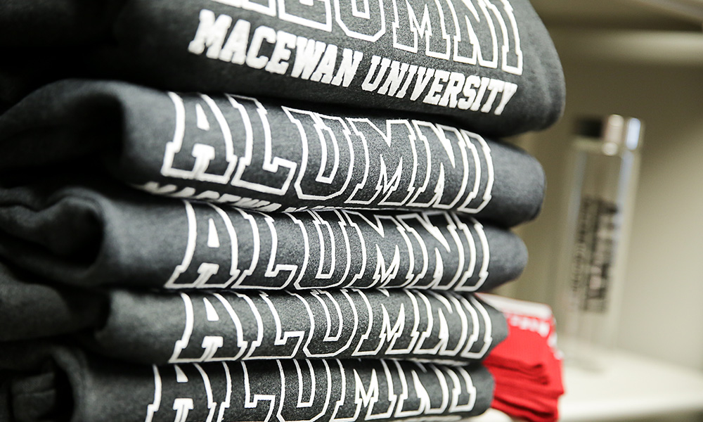 macewan sweaters on shelf in bookstore