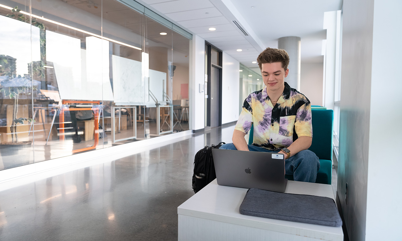 Students in classroom at computers