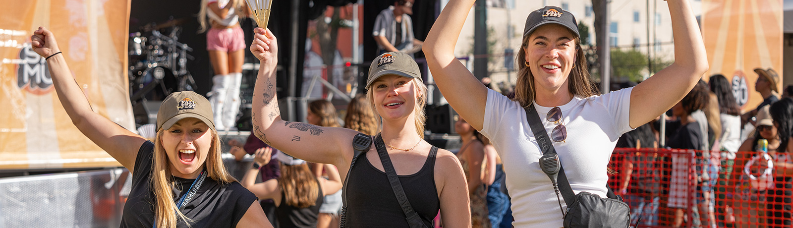 students outside at the block party