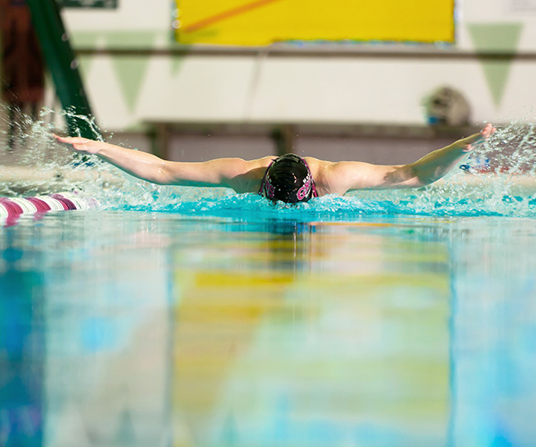 single swimmer in lane