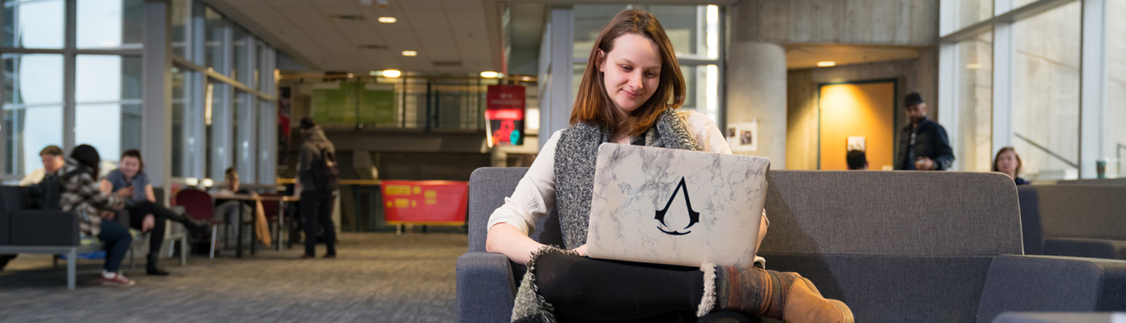 female student on computer